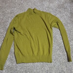 Olive Green Mock Neck Women's Sweater